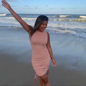 Shein pink side tie dress